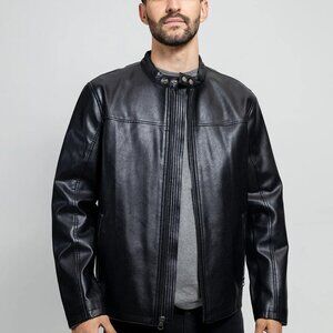 Oliver Men's Vegan Faux/Perforated Leather Jacket